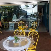 Outdoor seating at Betty's Bohemian Beach Cafe in Port Douglas