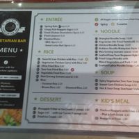 Menu at Chi Ran Vegetarian Bar in Broadbeach