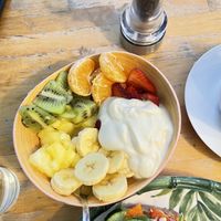 small fruit macedonia with extra vegan yogurt  at Milk Away in Sevilla