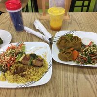 Tofu Kabob and Lentil Dumplings  at Purple Sprout Conscious Organics in Buffalo Grove