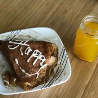 Crêpes with Apple and Cinnamon and a ginger tea at Purple Sprout Conscious Organics in Buffalo Grove