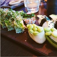 Pieces from the vegan menu. at Karma Sushi in Aalborg