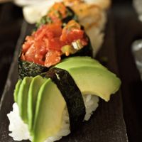 A part of the vegan menu at Karma Sushi in Aalborg