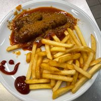 Vegan Currysausage with fries extremely yummy thanks for this wonderful dish dear Yummies team at Yummies in Hamburg