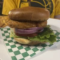 Kukan Chick’n Sandwich with Nashville hot sauce 🙌  at The Ice Haus in Murray