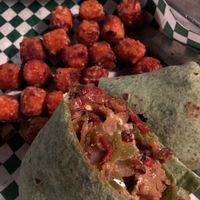 Der KOMMISSAR Wrap w/ Sweet Potato Tots at The Ice Haus in Murray