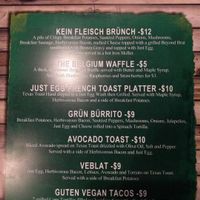 Sunday brunch vegan menu at The Ice Haus in Murray