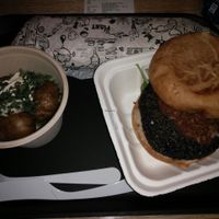 Hammer BBQ burger, piston wrap and potatoes at The Plant in Stockholm