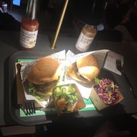 burgers, lemonades and potatoe wedges at The Plant in Stockholm