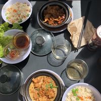 Poulet caramel et riz cantonais  at Tien Hiang in Paris