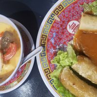 "Shrimp" broth, hot assortment (partly eaten) at Tien Hiang in Paris