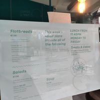 Menu from outside, I think other than the two mean options for the flatbread / salad everything else was vegan at Tang by Yogism - Dawson St in Dublin