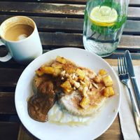 vegan pancakes at Tang by Yogism - Dawson St in Dublin