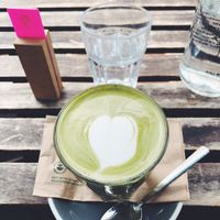 Matcha Latte with Almond Milk at Tang by Yogism - Dawson St in Dublin