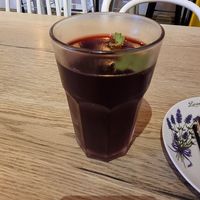 Hibiscus lemonade, homemade at Vegab in Krakow