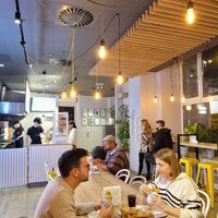 Indoor (and outdoor) seating at Vegab in Krakow