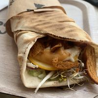 parsley kebab with spicy garlic sauce  at Vegab in Krakow