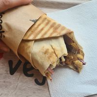 The Beirut - couldn't wait to take a photo before biting into it!! at Vegab in Krakow