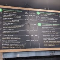 Menu as at 14 September 2025 at Vegab in Krakow