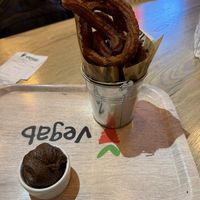 Churros with vegan Nutella   at Vegab in Krakow