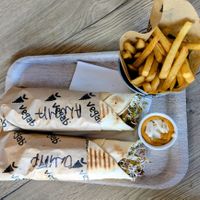 Olymp and Aloha with Fries and Spicy Mayo at Vegab in Krakow