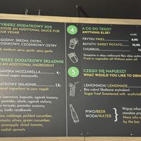 Menu  at Vegab in Krakow