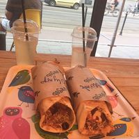 Olymp and lavender lemonade on left, Beirut and ginger lemonade on right at Vegab in Krakow