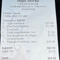   at Utopia Juice Bar in Pompano Beach