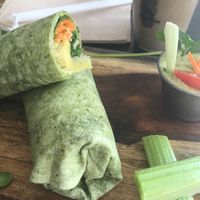Spinach wrap at Utopia Juice Bar in Pompano Beach