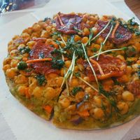 raw vegan pizza, heaven at Utopia Juice Bar in Pompano Beach