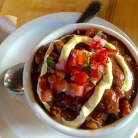 Chili with avocado cream and pico at Nectar in Asheville