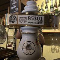 Beer tap at main bar    at Lygtens Kro in Copenhagen
