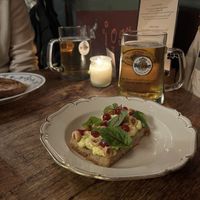 Mazarin cake with thyme-lemon butter cream (vegan option)

  at Lygtens Kro in Copenhagen