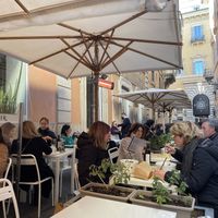 outside sitting area #Veganuary at Ginger in Rome