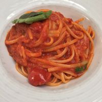 pasta with tomato sauce and basil at Ginger in Rome