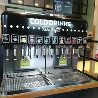 Soft drink refill stall at Swing Kitchen - Operngasse in Vienna