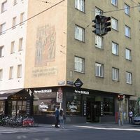 on the corner at Swing Kitchen - Operngasse in Vienna