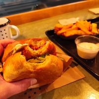 Schnitzel burguer at Swing Kitchen - Operngasse in Vienna