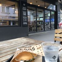 Schnitzel burger at Swing Kitchen - Operngasse in Vienna