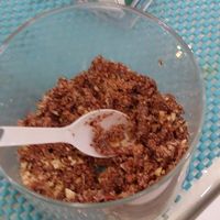 This is made from thinly shaved betel nuts, jaggery and crushed cashews and peanuts. It taste a little like chocolate. It aids digestion at Greenleaf Cafe in Central Singapore