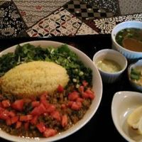 great dry vegan curry at Sumida River Kitchen in Tokyo