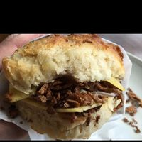 Breakfast Sandwich with Buddha Bacon at 701 Coffee in Seattle