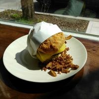 Best breakfast sandwich I have ever had, hands down. Those biscuits!!   at 701 Coffee in Seattle