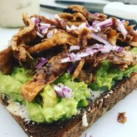 Buddha bacon toast at 701 Coffee in Seattle