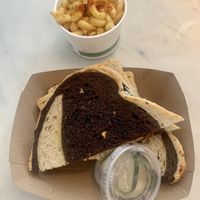 Rueben and mac n cheese at Gnome Cafe in Charleston