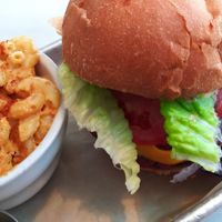 Veggie burger | mac at Gnome Cafe in Charleston