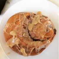 cinnamon roll  at Gnome Cafe in Charleston
