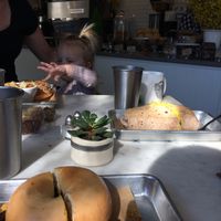 Tofu bagel, burrito, potatoes, banana bread  at Gnome Cafe in Charleston