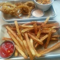 Sides - fries, onion rings, mac & cheese.  at Gnome Cafe in Charleston