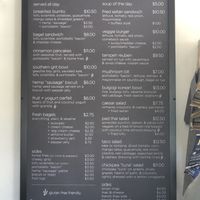 Gnome menu at Gnome Cafe in Charleston